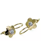 Zircon Or jaune 14 carats Des boucles d'oreilles Style vintage vec028y